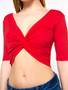 Casual Sexy Deep V-Neck Plain Crop Top