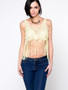 Casual Fringe Crochet Exposed Navel Hollow Out Plain Camisole