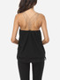 Casual Plain Chain Racerback Delightful V Neck Sleeveless-t-shirt