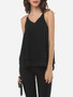 Casual Plain Chain Racerback Delightful V Neck Sleeveless-t-shirt