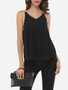 Casual Plain Chain Racerback Delightful V Neck Sleeveless-t-shirt