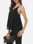 Casual Plain Chain Racerback Delightful V Neck Sleeveless-t-shirt