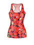 Casual Stylish Racerback 3D Strawberry Printed Sleeveless T-Shirt