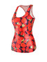 Casual Stylish Racerback 3D Strawberry Printed Sleeveless T-Shirt