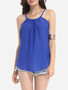 Casual Plain Classical Spaghetti Strap Sleeveless-t-shirt