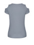 Casual Simple Solid Open Shoulder Short Sleeve T-Shirt