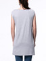 Casual Solid Round Neck Side-Vented Sleeveless T-Shirt