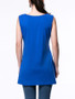 Casual Solid Round Neck Side-Vented Sleeveless T-Shirt