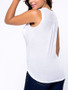 Casual Surplice High-Low Solid Sleeveless T-Shirt With Flap Pocket