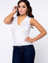 Casual Surplice High-Low Solid Sleeveless T-Shirt With Flap Pocket