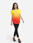 Casual Round Neck Dacron Assorted Colors Gradient Short-sleeve-t-shirt