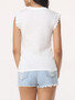 Casual Plain Round Neck Sleeveless T-shirt