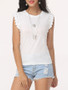 Casual Plain Round Neck Sleeveless T-shirt