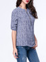 Casual Split Neck Flap Pocket Roll-Up Sleeve Blouse