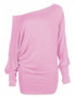 Casual Exquisite Asymmetric Neckline Plain Long-sleeve-t-shirt