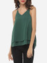 Casual Plain Chain Racerback Charming V Neck Sleeveless-t-shirt