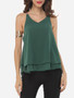 Casual Plain Chain Racerback Charming V Neck Sleeveless-t-shirt