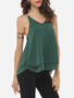 Casual Plain Chain Racerback Charming V Neck Sleeveless-t-shirt