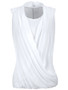 Casual Solid Ruched Chffion Sleeveless T-Shirt