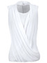 Casual Solid Ruched Chffion Sleeveless T-Shirt