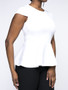 Casual Peplum Round Neck Plain Short Sleeve T-Shirt