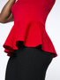 Casual Peplum Round Neck Plain Short Sleeve T-Shirt