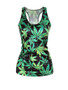 Casual Tropical Round Neck Racerback Printed Sleeveless T-Shirt