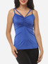 Casual Plain Delightful Asymmetric Neckline Sleeveless-t-shirt