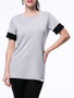 Casual Basic Round Neck Color Block Short Sleeve T-Shirt