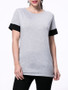 Casual Basic Round Neck Color Block Short Sleeve T-Shirt