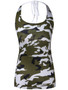 Casual Camouflage Halter Backless Sleeveless T-Shirt