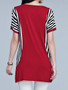 Casual Loose Round Neck Vertical Striped Blouse