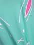 Casual Keyhole Rabbit Printed Short Sleeve T-Shirt