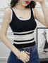 Casual Basic Scoop Neck Striped Sleeveless T-Shirt