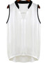 Casual V-Neck Contrast Trim Sleeveless T-Shirt