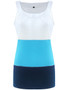 Casual Round Neck Color Block Striped Sleeveless T-Shirt