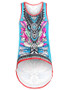 Casual Contrast Trim Racerback Tribal Printed Sleeveless T-Shirt