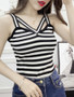 Casual V-Neck Cutout Sleeveless T-Shirt