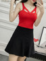 Casual V-Neck Cutout Sleeveless T-Shirt