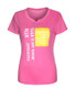 Casual Lovely Color Block Letters Short Sleeve T-Shirt