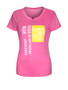 Casual Lovely Color Block Letters Short Sleeve T-Shirt