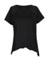 Casual Open Shoulder Solid Asymmetric Hem Short Sleeve T-Shirt