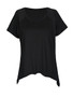 Casual Open Shoulder Solid Asymmetric Hem Short Sleeve T-Shirt