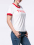 Casual Contrast Trim Letters Printed Short Sleeve T-Shirt