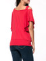 Casual Attractive Asymmetric Neck Plain Cape Sleeve T-Shirt