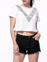 Casual Exposed Navel Printed Short Sleeve T-Shirt