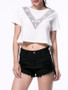 Casual Exposed Navel Printed Short Sleeve T-Shirt