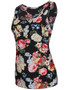 Casual Vintage Floral Printed Chiffon Sleeveless T-Shirt