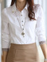 Casual Turn Down Collar Single Breasted Blouse
