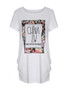 Casual Short Sleeve T-Shirt In Floral Letters Printed